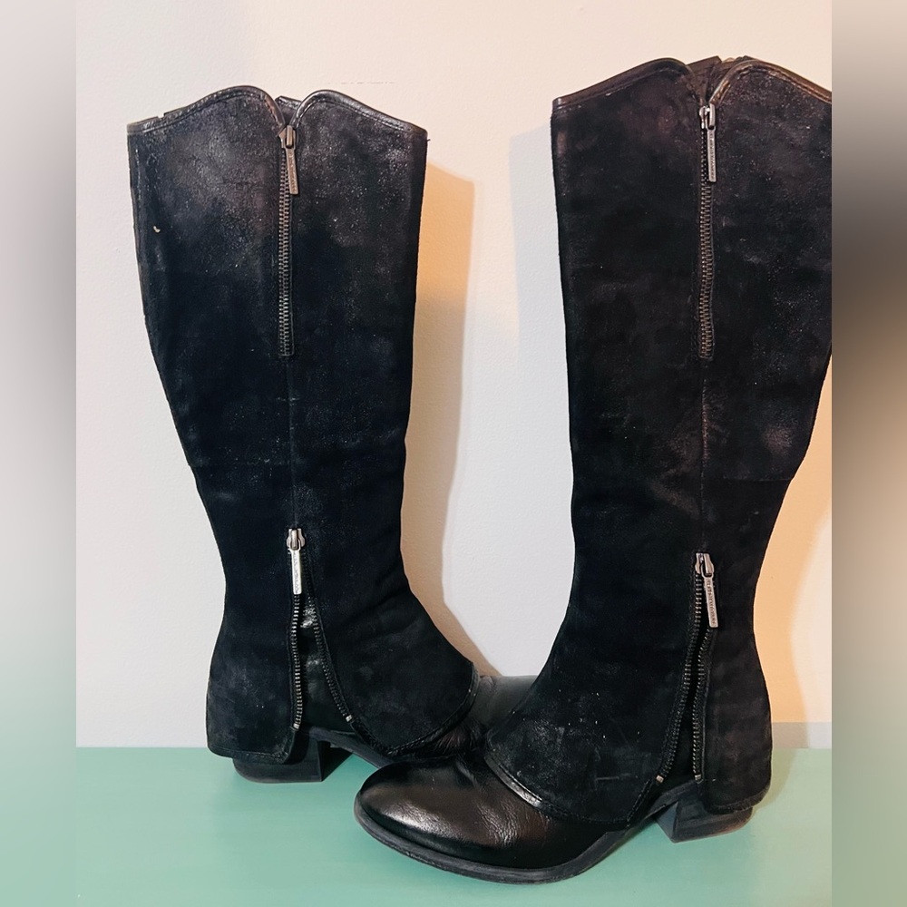 Donald J Pliner Kaydence Leather and Suede Knee High Boots